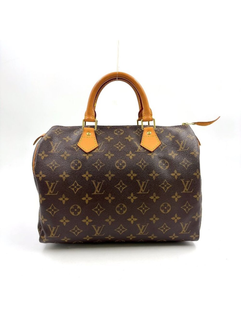 Louis Vuitton Speedy 30 Monogram Leather Brown Light Handbag Gold
